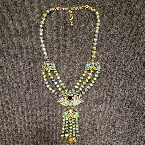 Stunning Artdeco Style Crystal Necklace - Picture 2 of 3